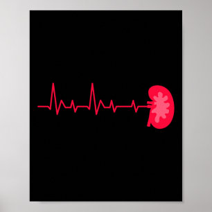 Póster Donante - Ekg Heartbeat Enfermedad Renal Sensibili