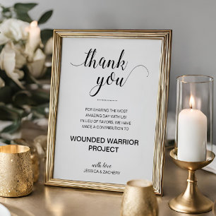 Póster Donar a la caridad en lugar de favores de boda