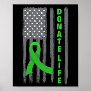 Póster Donar vida Bandera Patriótica Estadounidense Usa R