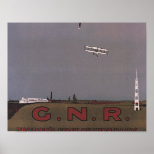 Póster Doncaster, England - First Aviation Races