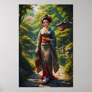 Póster Doncella del Jardín Verde