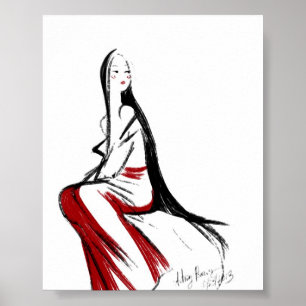 Póster Doncella japonesa