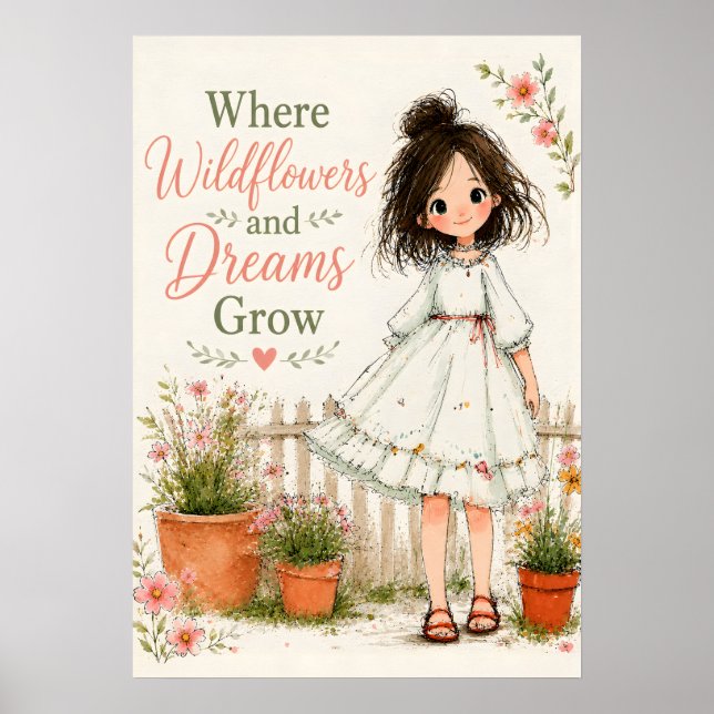 Póster Donde Crecen Flores Silvestres y Sueños (Frente)