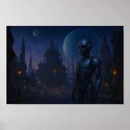 Póster Donde el acero se encuentra con los robots estrell