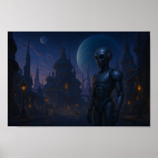 Póster Donde el acero se encuentra con los robots estrell