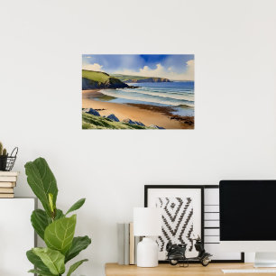 Póster "Donde el cielo se encuentra con la arena tranquil