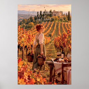 Póster Donde el otoño sabe a hogar Toscana Italia