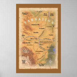Póster ¿Dónde en Tarnation? (Mapa divertido)