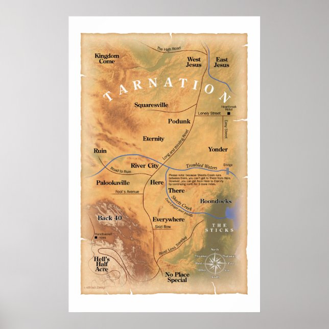 Póster ¿Dónde en Tarnation? (Mapa gracioso) (Frente)