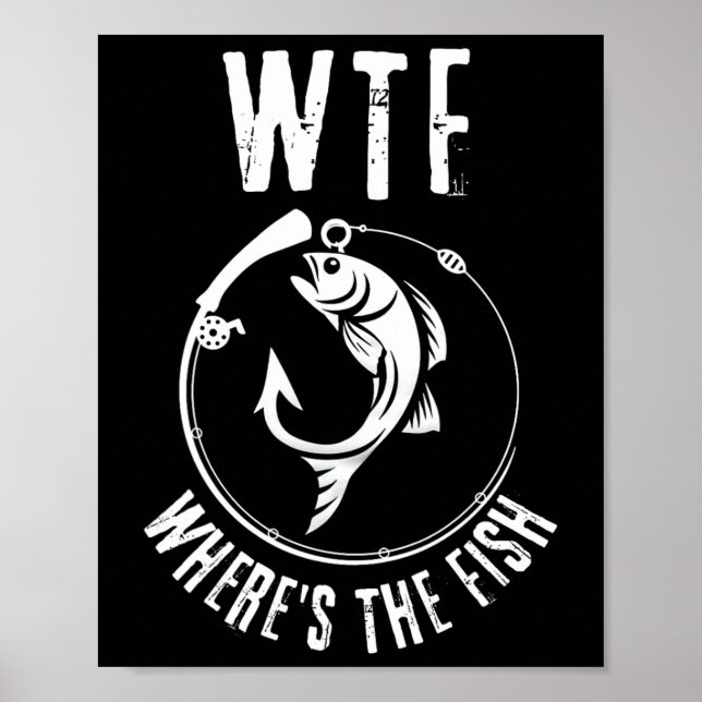Póster ¿Dónde está el pescado para la afición a la pesca? (Frente)