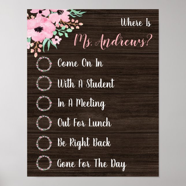 Póster ¿Dónde está el Rótulo de la puerta de la oficina d (Frente)