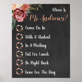 Póster ¿Dónde está el Rótulo de la puerta de la oficina d