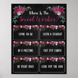 Póster ¿Dónde está el Rótulo de Puertas de la Oficina del