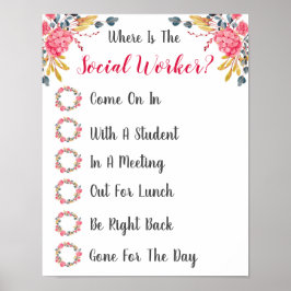 Póster ¿Dónde está el Rótulo de Puertas de la Oficina del