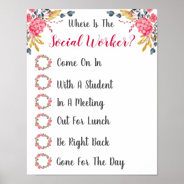 Póster ¿Dónde está el Rótulo de Puertas de la Oficina del (Frente)