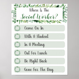 Póster ¿Dónde está el Rótulo de Puertas de la Oficina del