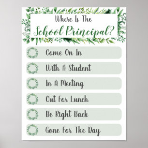 Póster ¿Dónde está el Rótulo principal de puertas de ofic