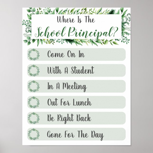 Póster ¿Dónde está el Rótulo principal de puertas de ofic (Frente)