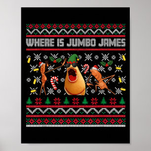 Póster Dónde está Jumbo James Feo Navidad Marcus El Gusan