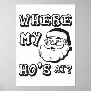 Póster Donde está mi Ho - Divertidos Navidades Santa Clau
