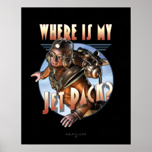Póster ¿Dónde está mi paquete Jet? Poster (16x20")