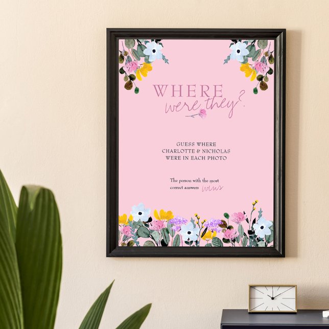 Póster ¿Dónde Estaban Los Césped De Flores Silvestres, Du (Where were they photo game sign from Wildflower Lawn Collection. Order printed or digital download.
)