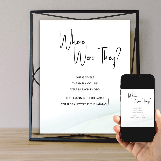 Póster ¿Dónde Estaban Los Juegos De Ducha De Novias? (Bridal Shower Game Poster to accompany your Where Were They? photos)