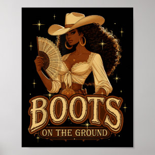 Póster Dónde están esos fans con botas en el suelo vaquer