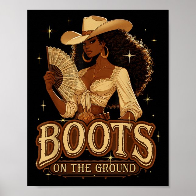 Póster Dónde están esos fans con botas en el suelo vaquer (Frente)