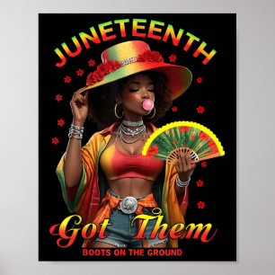 Póster Dónde están esos fans en Juneteenth Cowgirl Boots