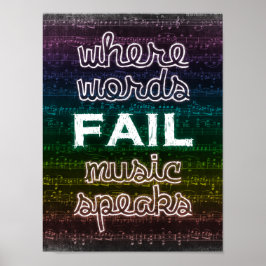 Póster Donde fallan las palabras, la música habla Poster