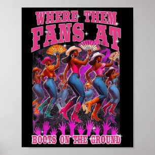 Póster Donde Fans De Boots En Las Vaqueras Del Suelo Noso