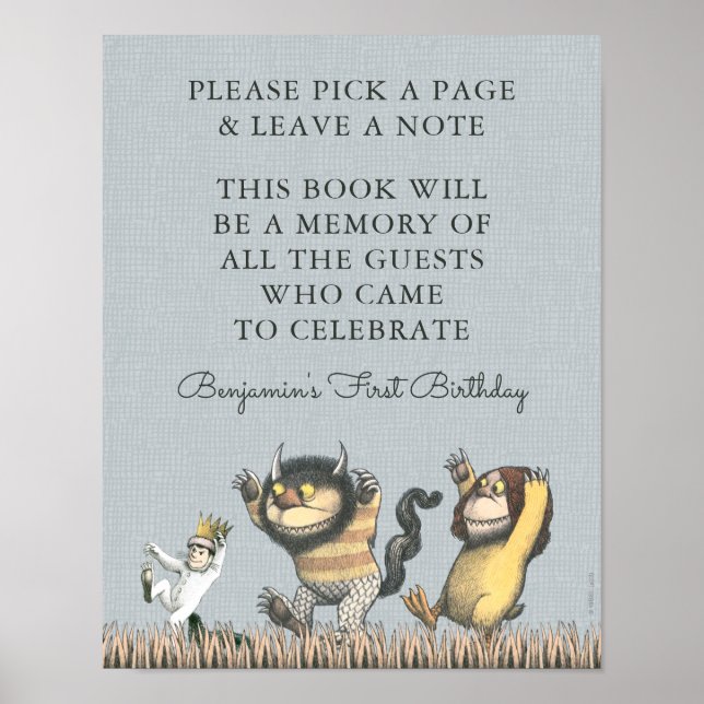 Póster Donde las cosas salvajes están | Firma de libro (Frente)