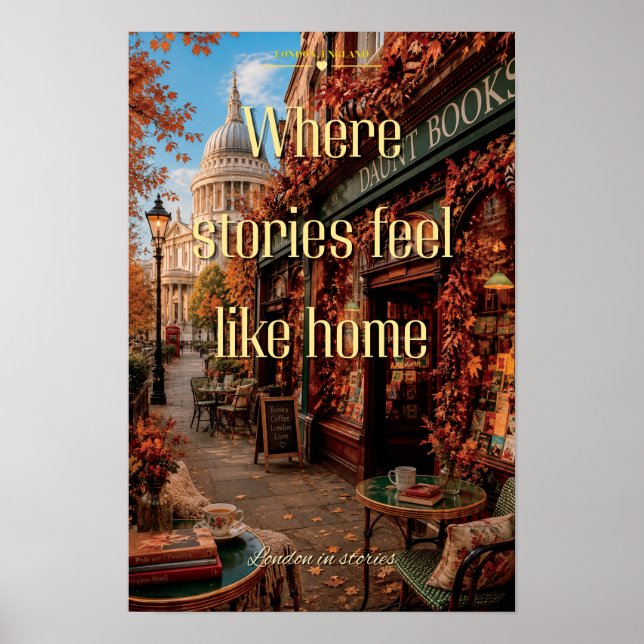 Póster Donde las Historias se Sienten como Hogar Librería (Frente)