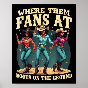 Póster Donde Los Ventiladores En Boots En La Línea De Vaq