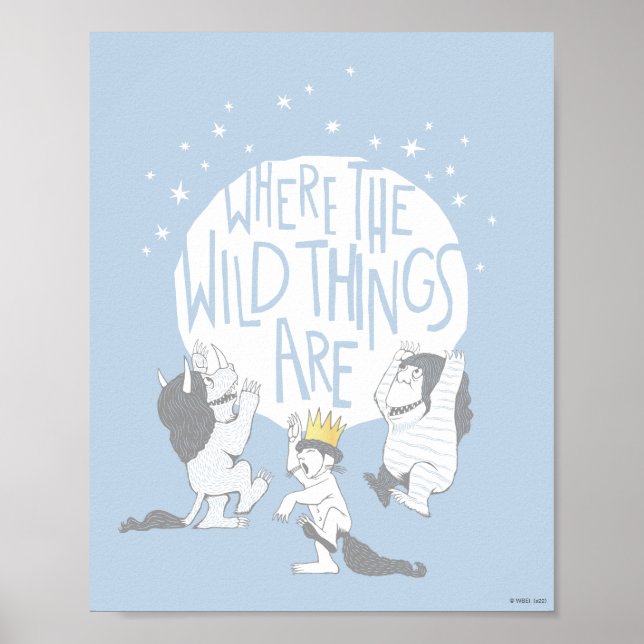 Póster Donde los wild things are | Luna y estrellas (Frente)