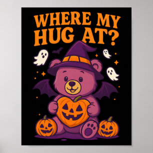 Póster Donde mi abrazo en la estación de Cute Halloween t