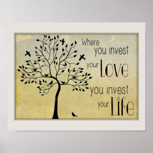 Póster Donde usted invierte su amor/invierta la vida con