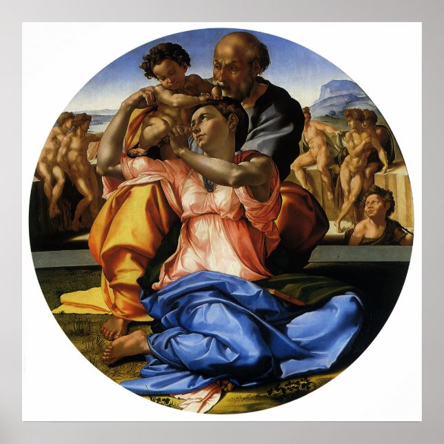 Póster Doni Tondo de Miguel Ángel o Doni Madonna (Frente)