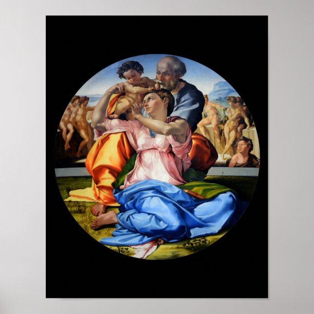 Póster Doni Tondo, Doni Madona, Michelangelo, 1507 (Frente)