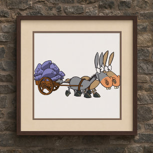 Póster Donkies Tirando Un Carro