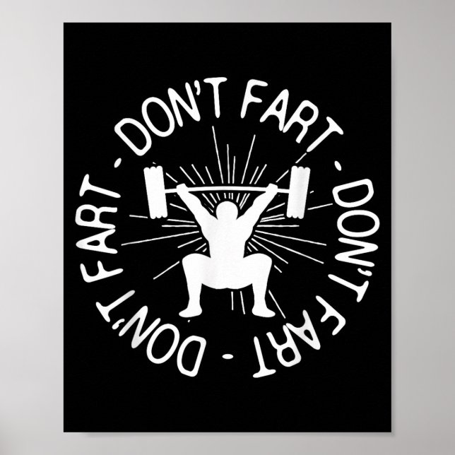 Póster Dont Far Funny Fitness Gym Gift  (Frente)