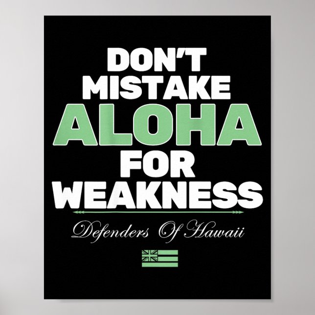 Póster Don't Mistake Aloha For Weakness (on Back)  (Frente)