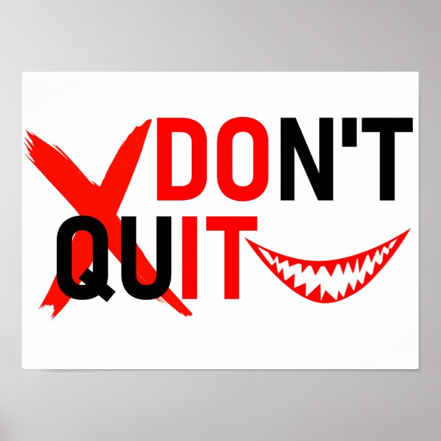 Póster DON'T QUIT – Bold Red Motivation Design (Frente)