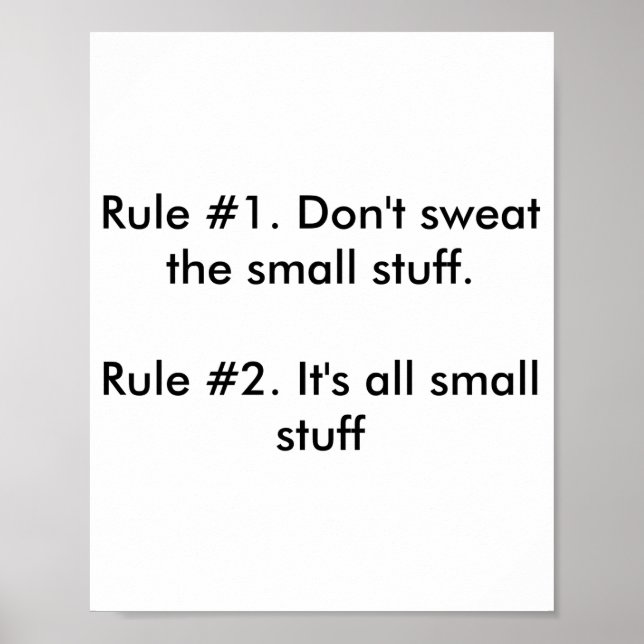 Póster Dont Sweat The Small Stuff  (Frente)