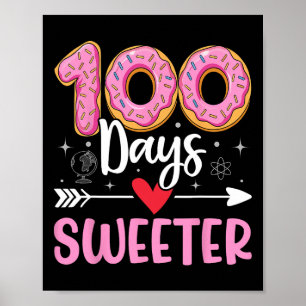 Póster Donut 100 Días Más Dulce Estudiante 100º Día de Es