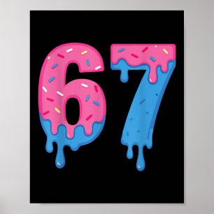 Póster Donut 67 Meme Divertido Diseño de sprinkles Seis S