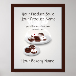 Póster Donut Bakery Baker Shop Rótulo de productos