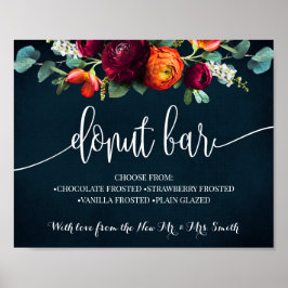 Póster Donut Bar Nodal Wedding Recepción Rótulo de la Mar