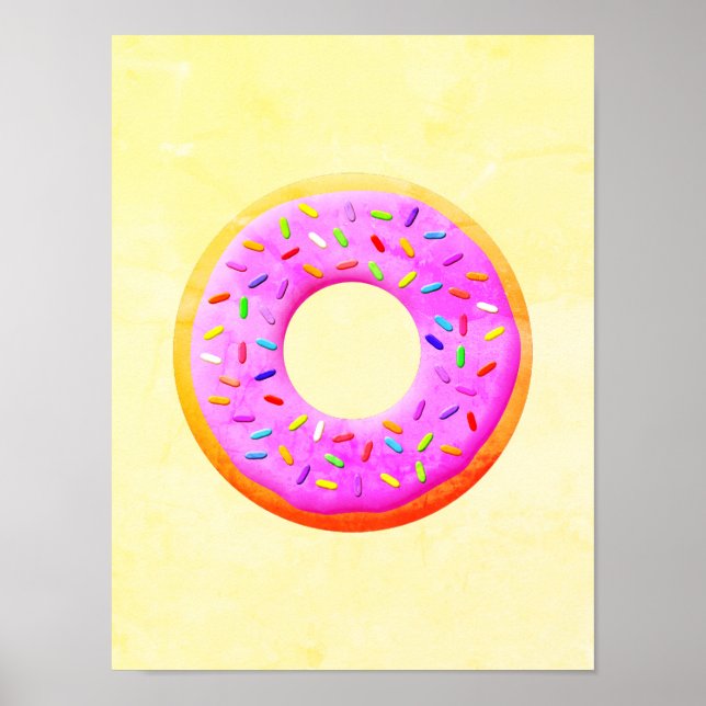 Póster Donut con dibujo de rociadores (Frente)
